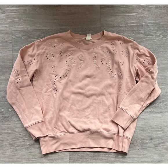 H&M Blush Pink Embroidered Crewneck Sweatshirt - Picture 1 of 5
